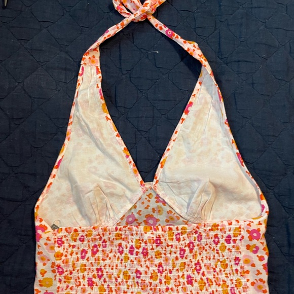 Nordstrom BP White Sally Retro Floral Halter Top - Picture 3 of 3